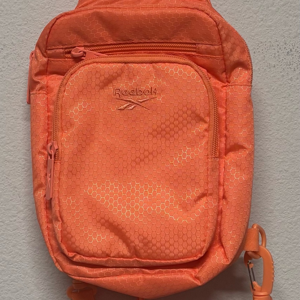REEBOK Cosmos Crossbody Sling Bag Back Pack Light Orange Coral Color Lightweight